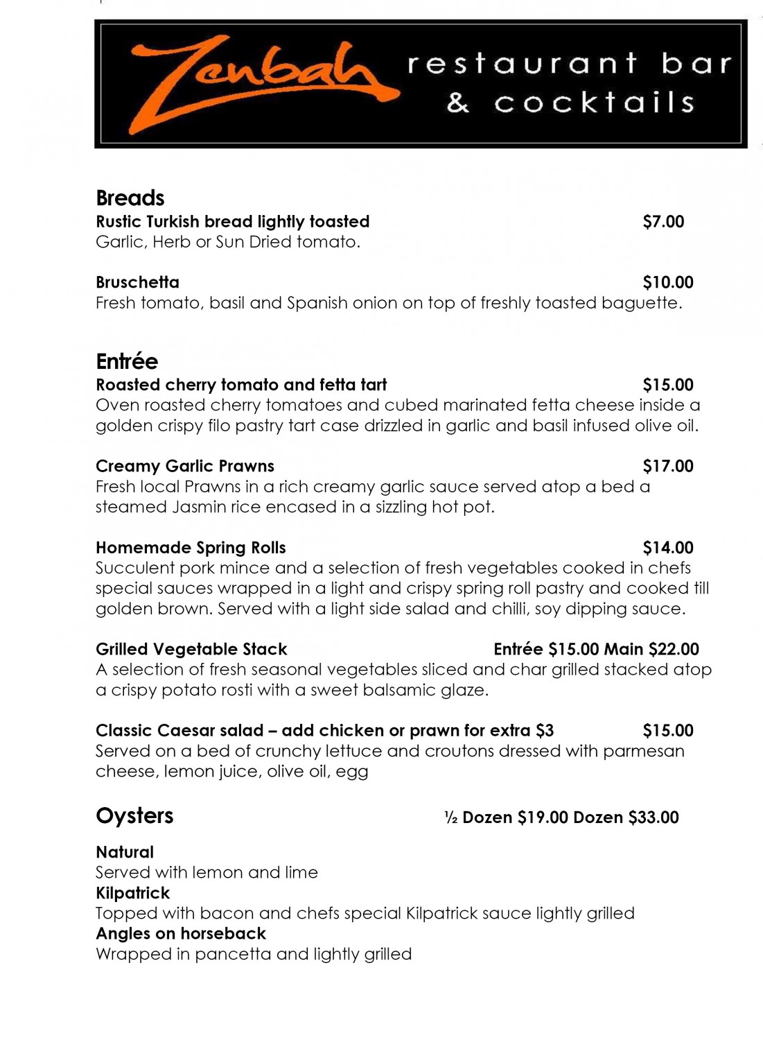 Zenbah Restaurant and cocktail bar - Menu extended-1